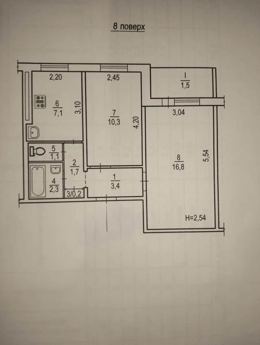 2-кімнатна квартира, Покровський: ремонт, замінена проводка - фото 1