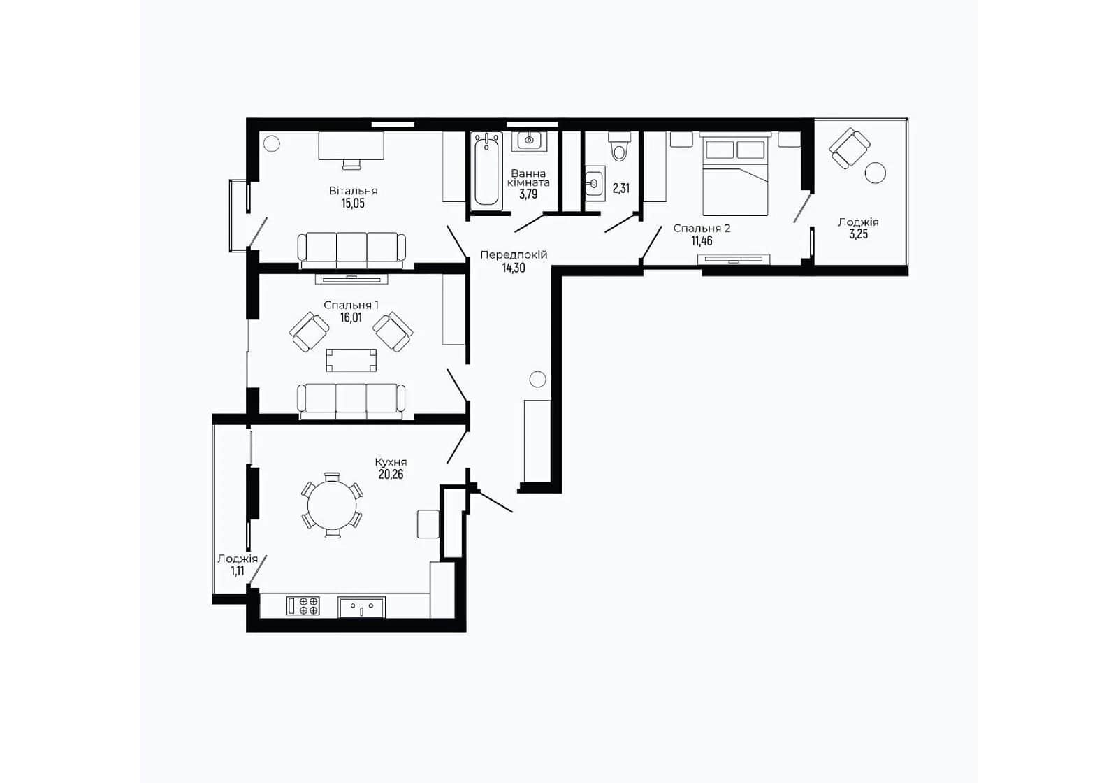 3-кімнатна квартира, Трускавець: здача в 2027, центр курорту - фото 2