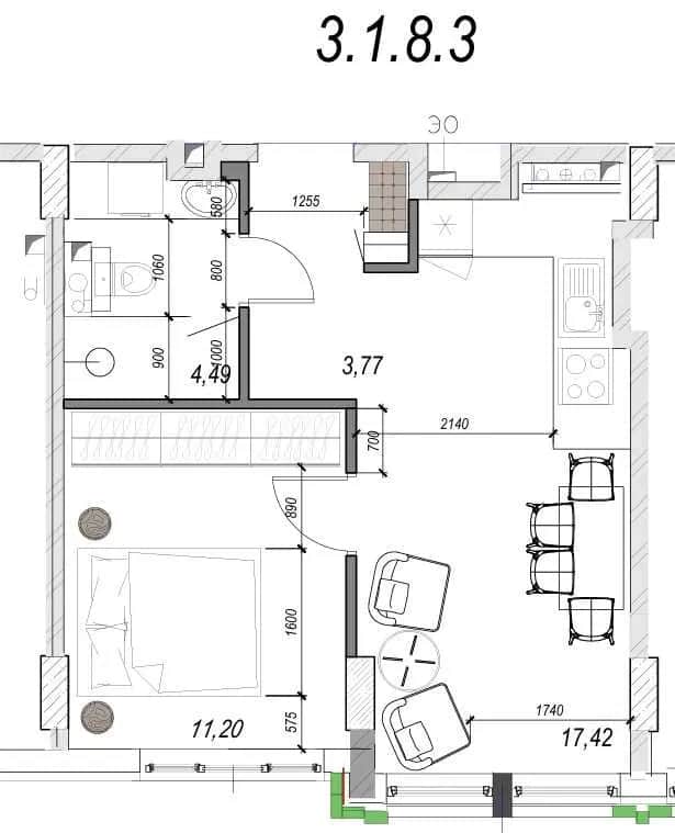 1-кімнатна квартира у ЖК Derby Style House: стяжка та перегородки - фото 2