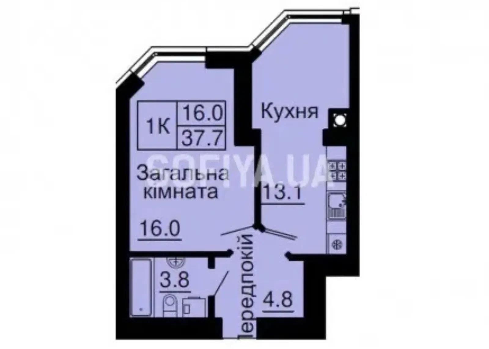 1-кімнатна квартира у ЖК Софія Нова: панорамні вікна, газ - фото 1