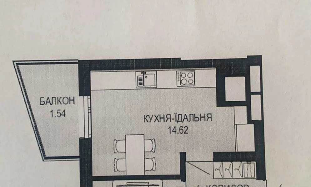 1-кімнатна квартира у ЖК Viking Hills: без ремонту, панорамні вікна - фото 2