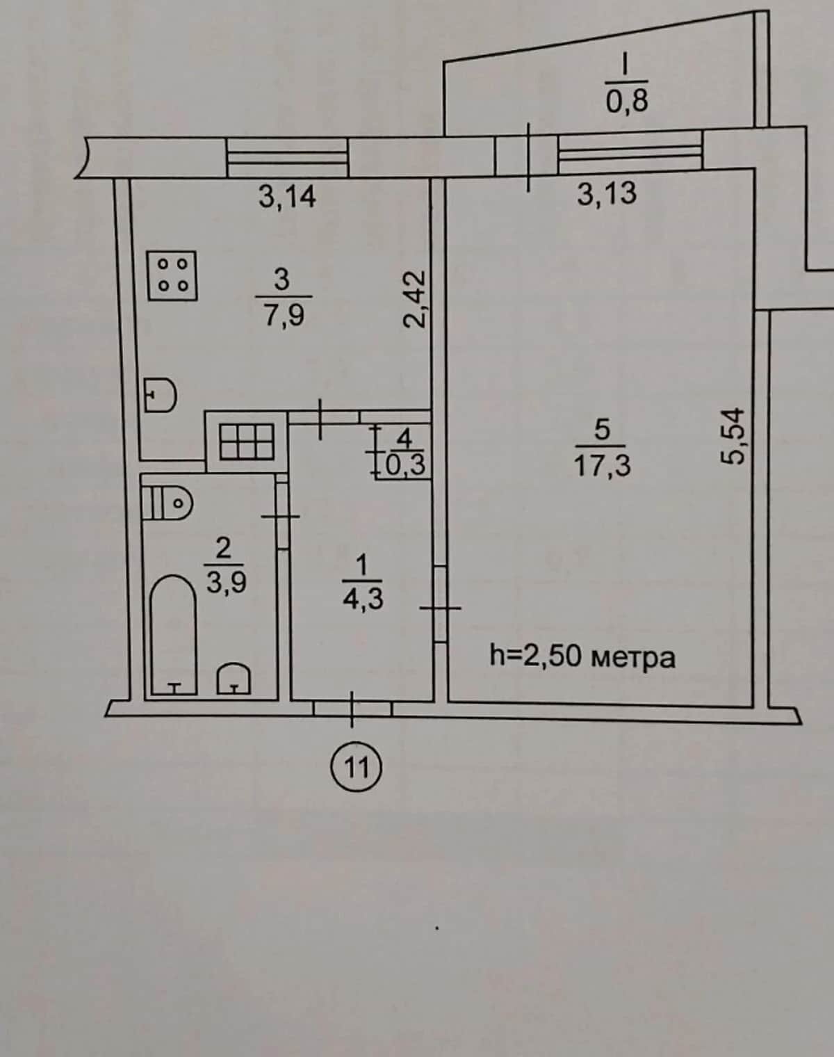 1-кімнатна квартира, Покровський: потребує ремонту - фото 1