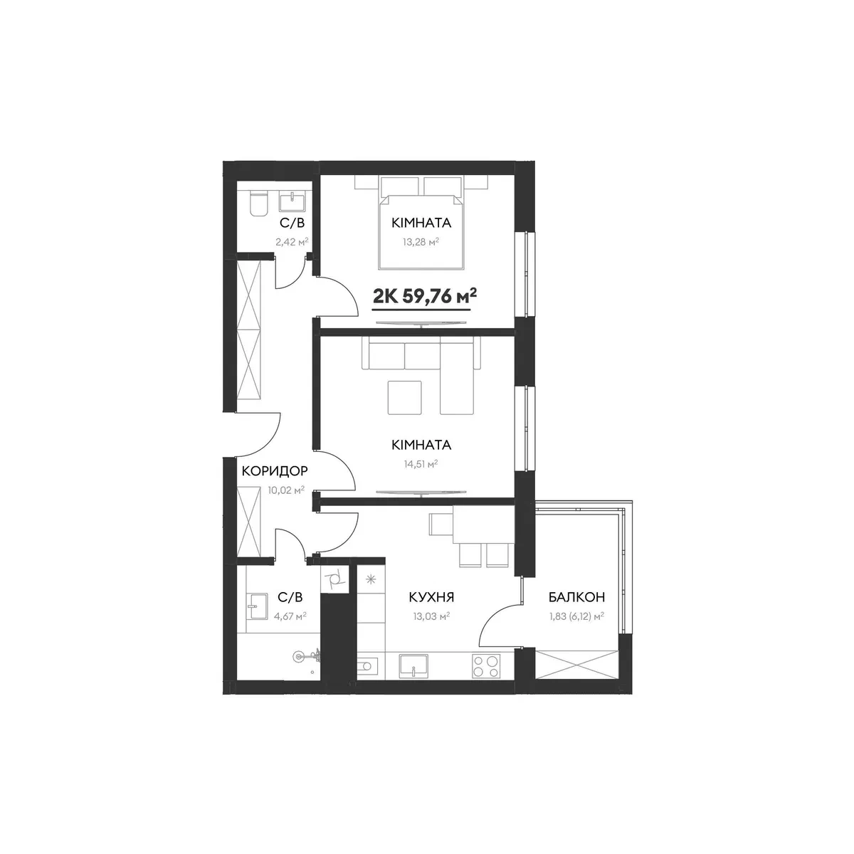 2-кімнатна квартира, Трускавець: новобудова, розтермінування 2 роки - фото 2