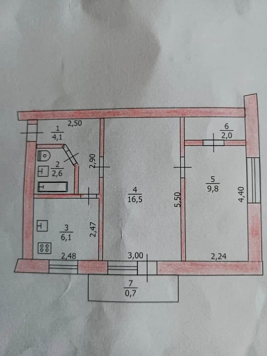 2-кімнатна квартира, Павлоград: косметичний ремонт, без боргів - фото 1