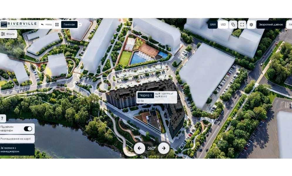 1-кімнатна квартира у ЖК RIVERVILLE: набережна, басейн - фото 1