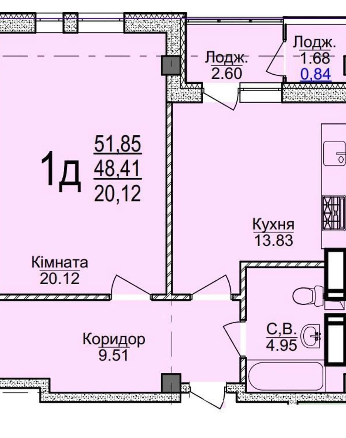 1-кімнатна квартира, Соснівський: новобудова, без ремонту, переуступка - фото 2