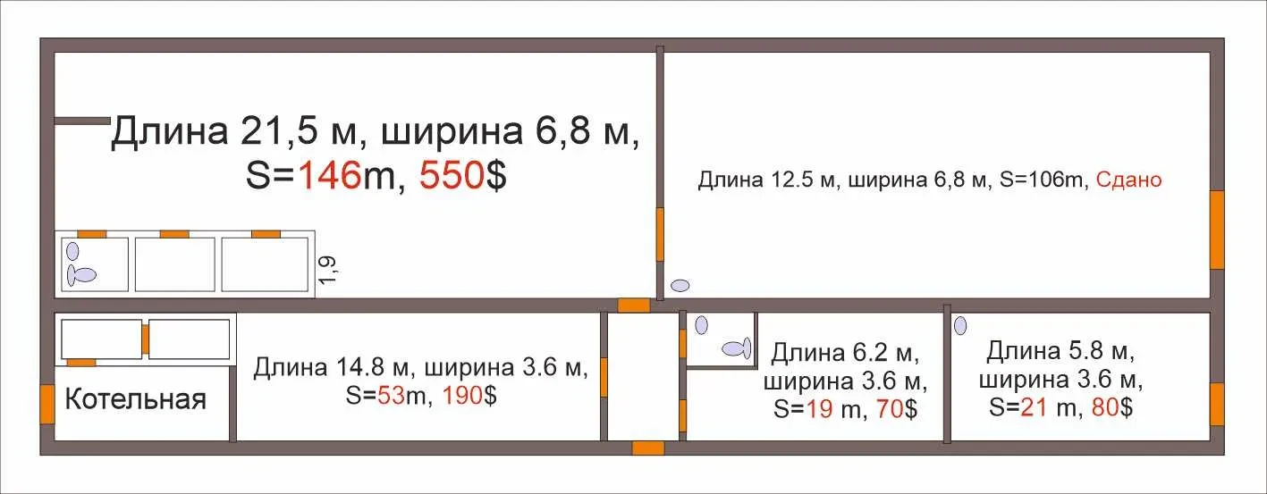 Приміщення, Хаджибейський: власна котельня, 380 В, без вікон - фото 2