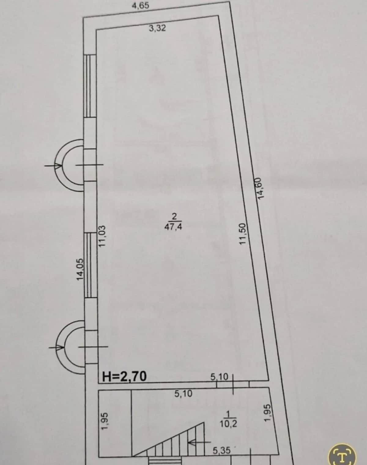 Приміщення, Виноградів: фасадне, окрема будівля, торг можливий - фото 2
