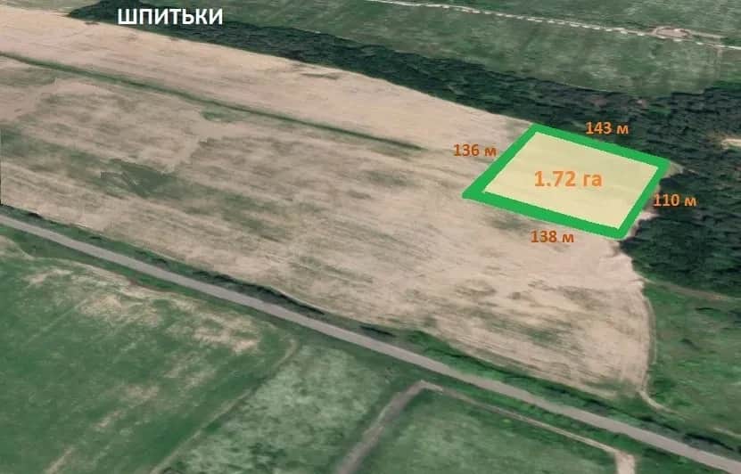 Ділянка 172 соток, Шпитьки: біля лісу, акт 2006 року - фото 1