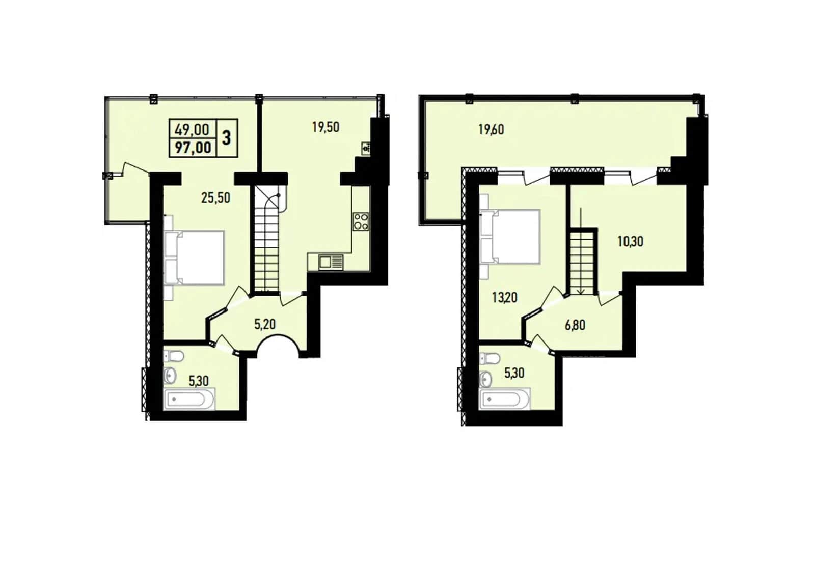 3-кімнатна квартира, Дендропарковий: здача в 2027, тераси - фото 2