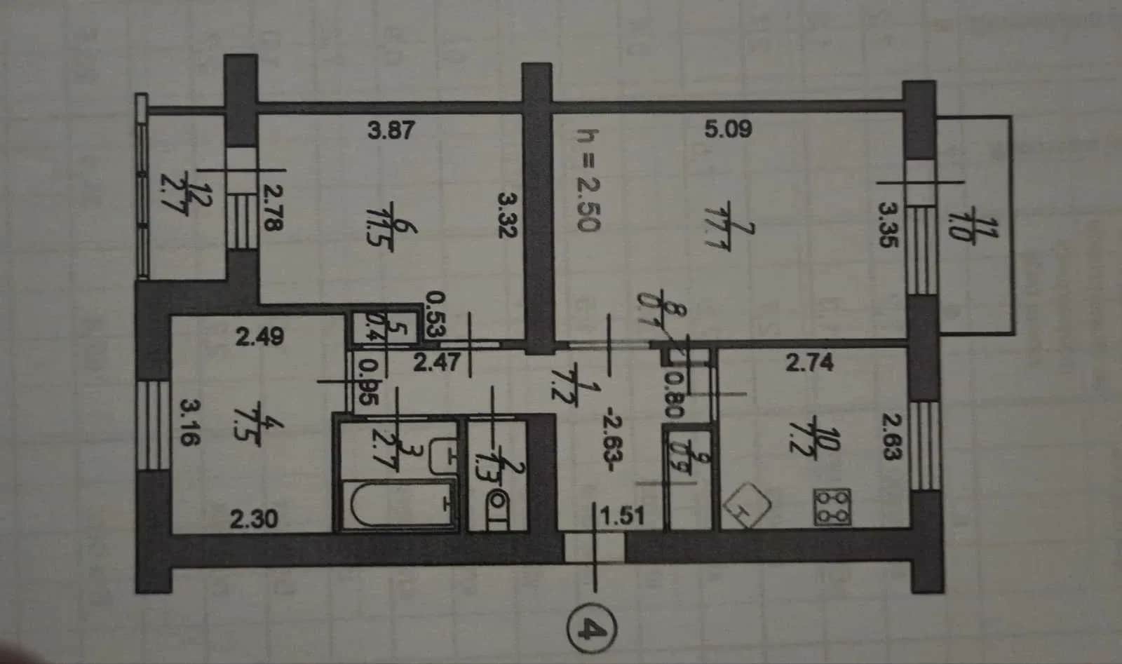 3-кімнатна квартира, 33й квартал: ОСББ, ІТП, паркувальне місце - фото 1