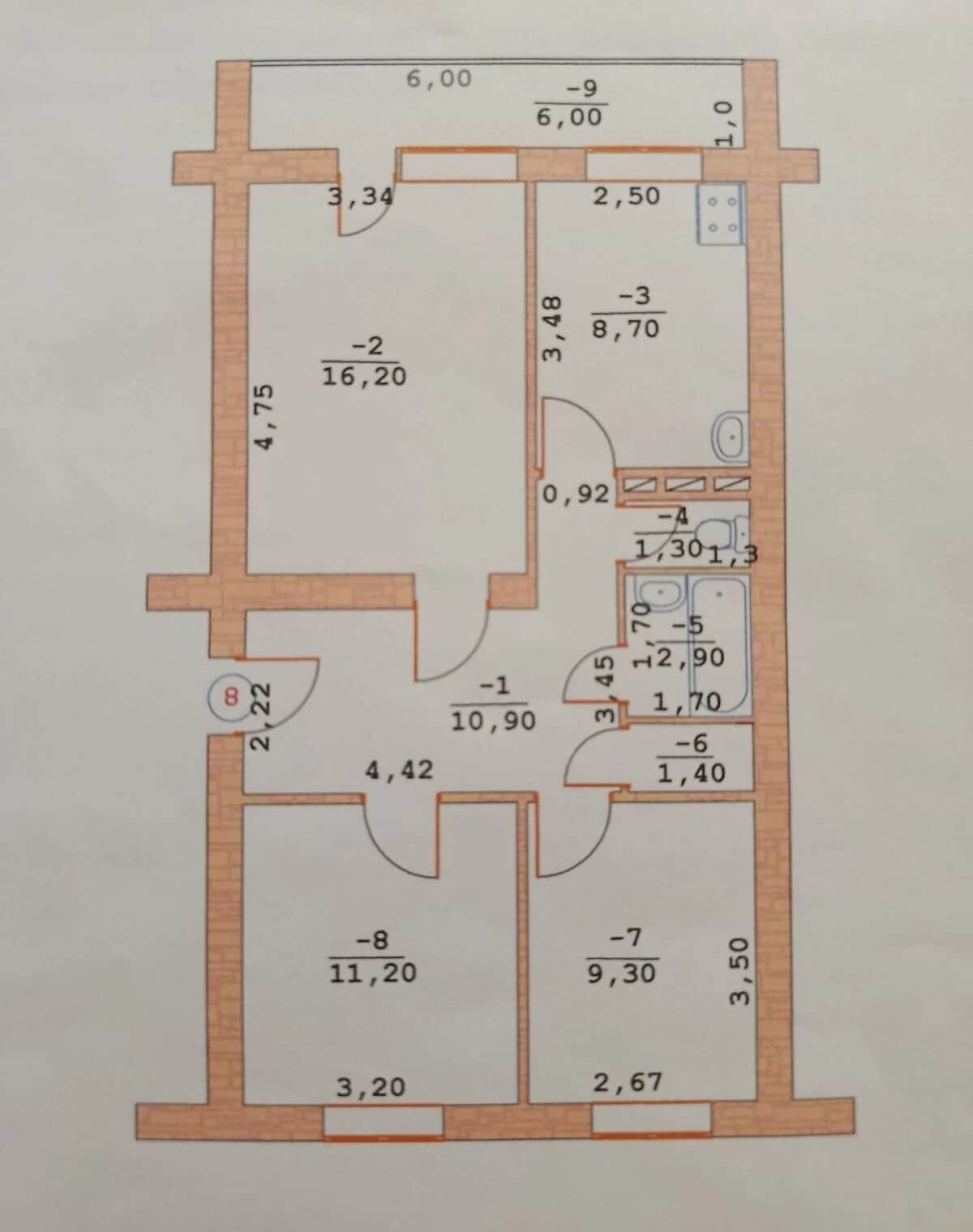 3-кімнатна квартира, провулок Бульварний: косметичний ремонт - фото 2