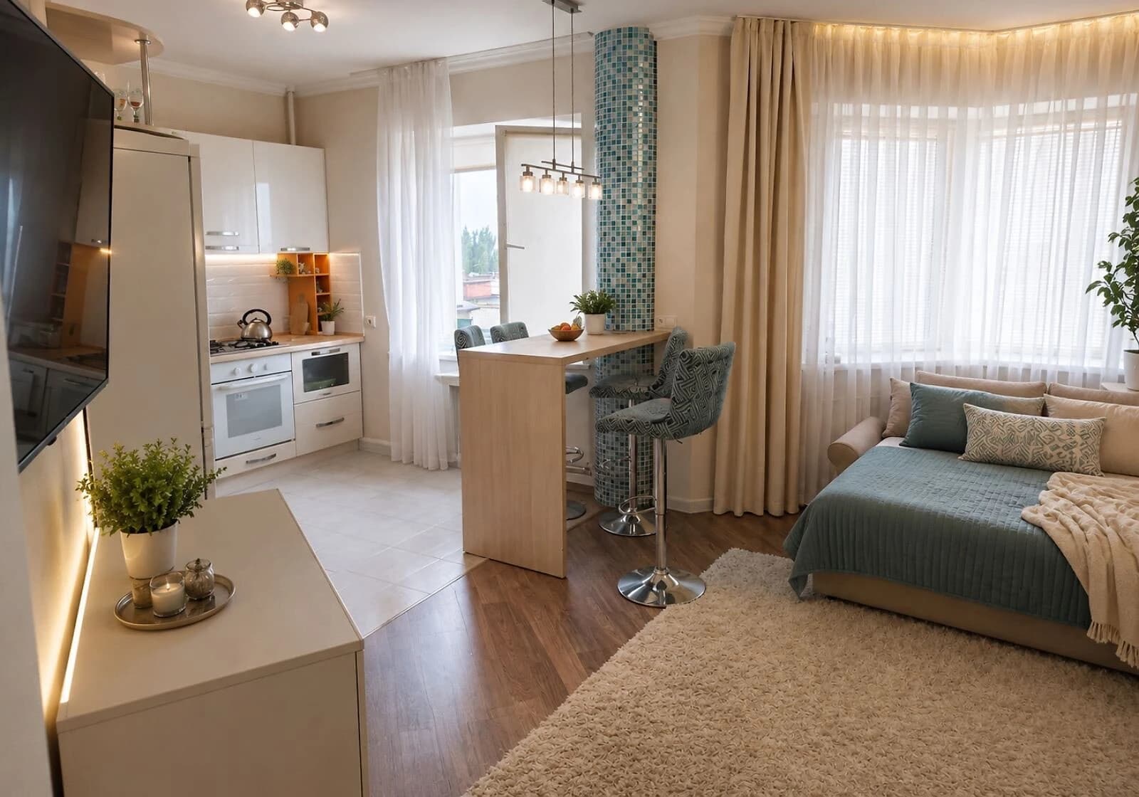 2-кімнатна квартира, Таврійський: кухня 42,5 м², електроопалення