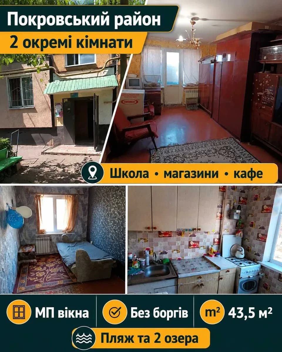 2-кімнатна квартира, Покровський: меблі та техніка, парк і озера - фото 1