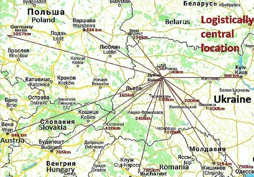 Виробничі приміщення, Дубно: під'їзні колії, рампа, газ і вода