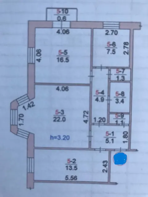 3-кімнатна квартира, Соляні: окремі кімнати, газова колонка