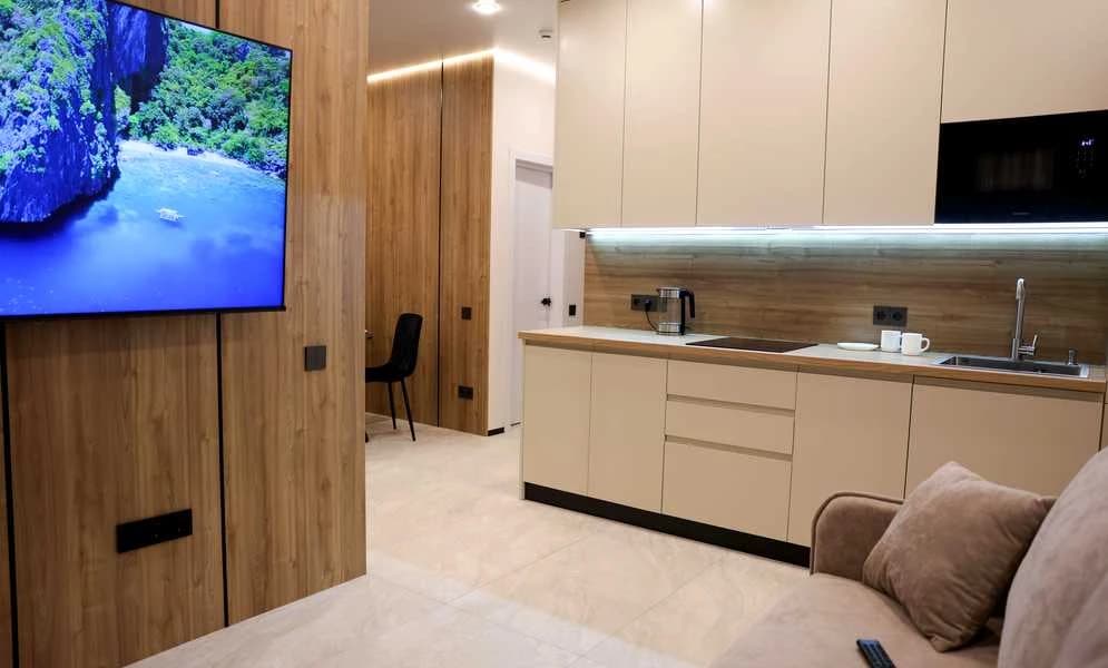 1-кімнатна квартира у ЖК Атмосфера: тераса з видом на море, генератори