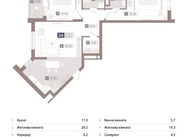 3-кімнатна квартира, Татарка: автономна котельня, закритий двір - фото 4