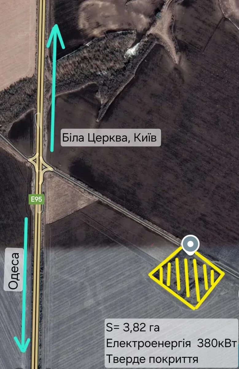 Ділянка 382 соток, Біла Церква: електроенергія 380 кВт, Одеська траса - фото 3