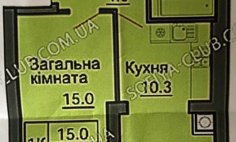 1-кімнатна квартира у ЖК Софія Клубний: без ремонту, охорона - фото 1