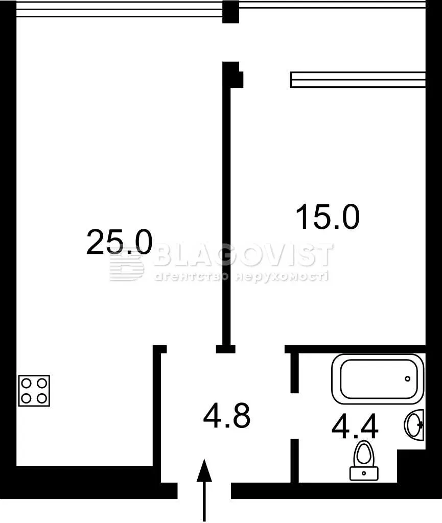 1-кімнатна квартира у ЖК Hoffmann House: євроремонт, паркінг - фото 2