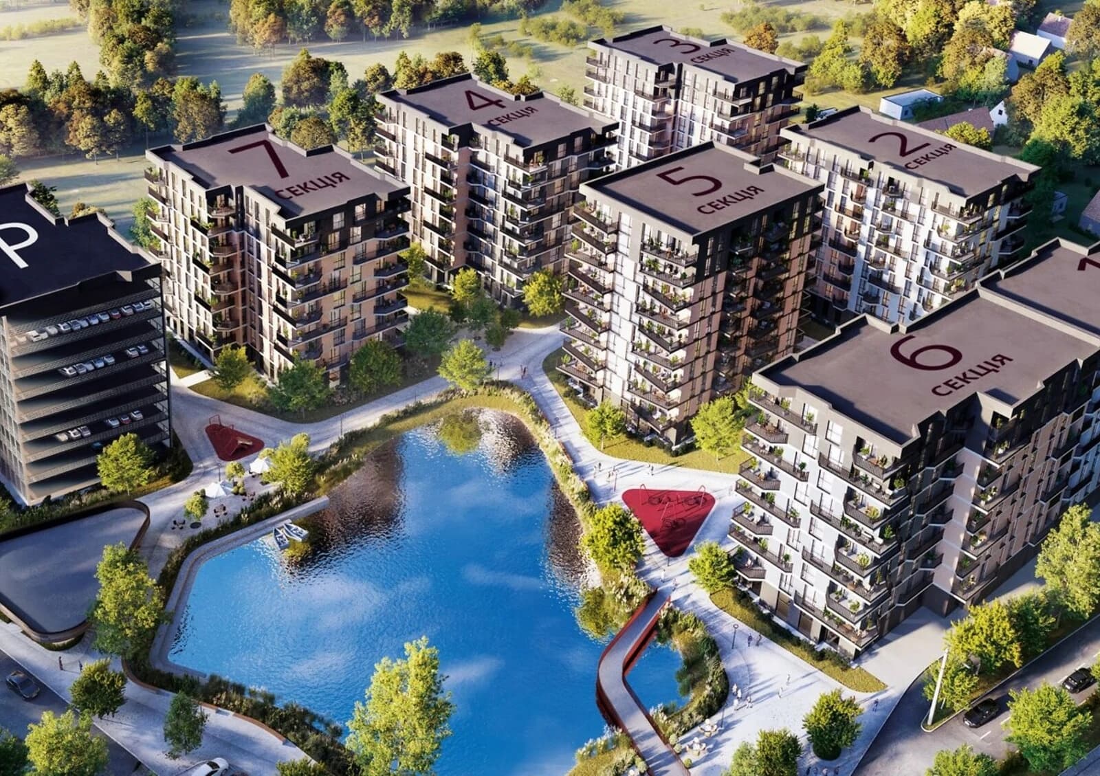 2-кімнатна квартира, Вишенька: власне озеро, панорамні вікна - фото 2