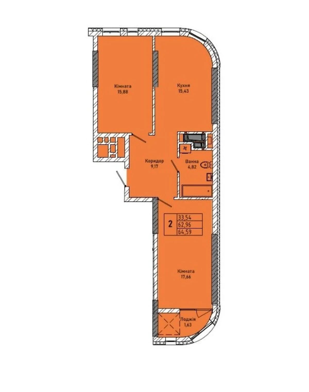 2-кімнатна квартира, Львів: переуступка, автономна котельня, балкон - фото 3