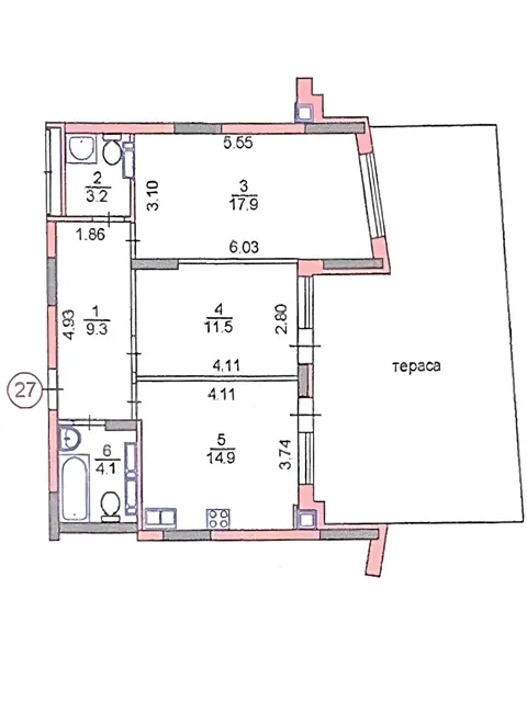 2-кімнатна квартира, Оболонський: тераса, єОселя - фото 1