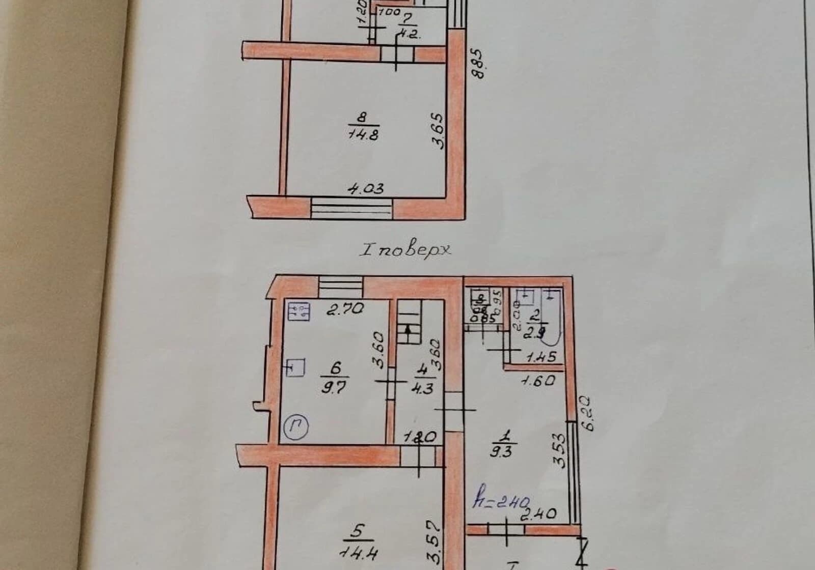 3-кімнатна квартира, Охтирка: гараж, цегляні стіни - фото 2