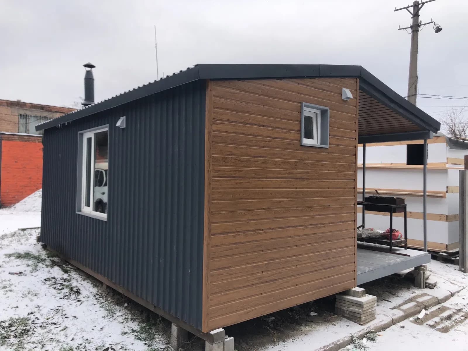 Модульний будинок, Долгинцевський: піч-камін, два модулі - фото 1