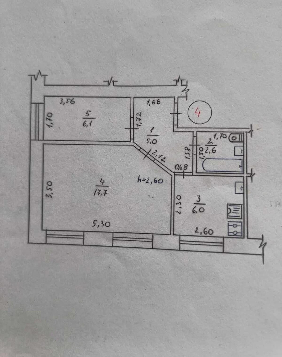 4-кімнатна квартира, Лелюхівка: індивідуальне газове опалення