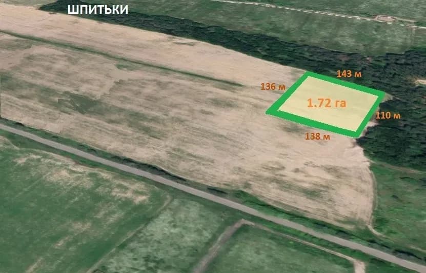 Ділянка 172 соток, Шпитьки: біля лісу, акт 2006 року - фото 1