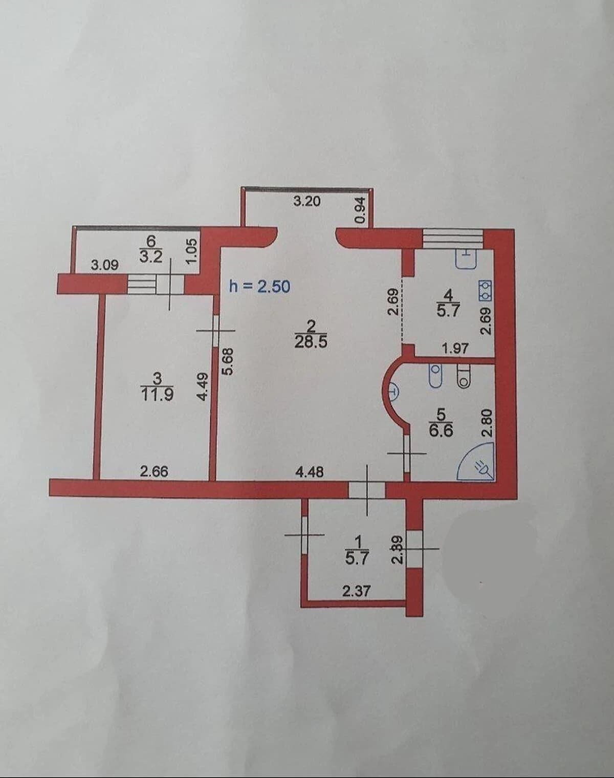 2-кімнатна квартира, ГПЗ: кухня-студія, підігрів підлоги - фото 1