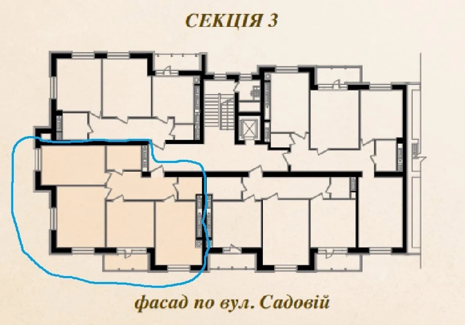 3-кімнатна квартира, Центральний: закріплене паркомісце, чорнова штукатурка - фото 2