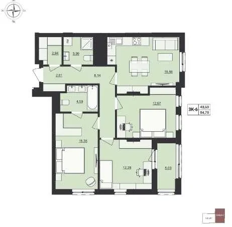 3-кімнатна квартира у ЖК Mill Town: вид на Високий Замок, єОселя - фото 4