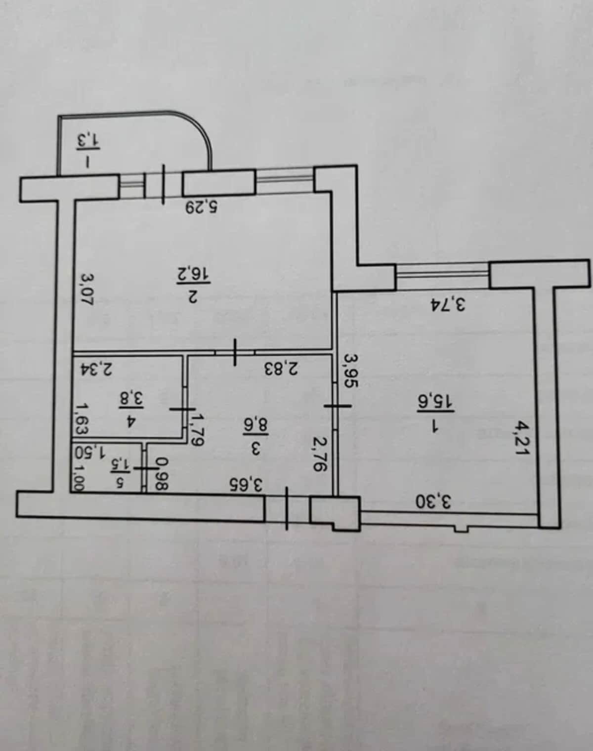 1-кімнатна квартира, Ніжин: потребує ремонту, індивідуальне газове опалення - фото 2