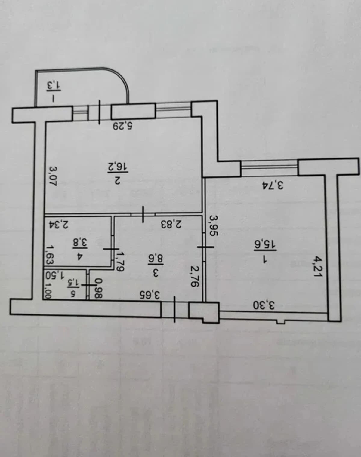 1-кімнатна квартира, Ніжин: потребує ремонту, індивідуальне газове опалення - фото 2