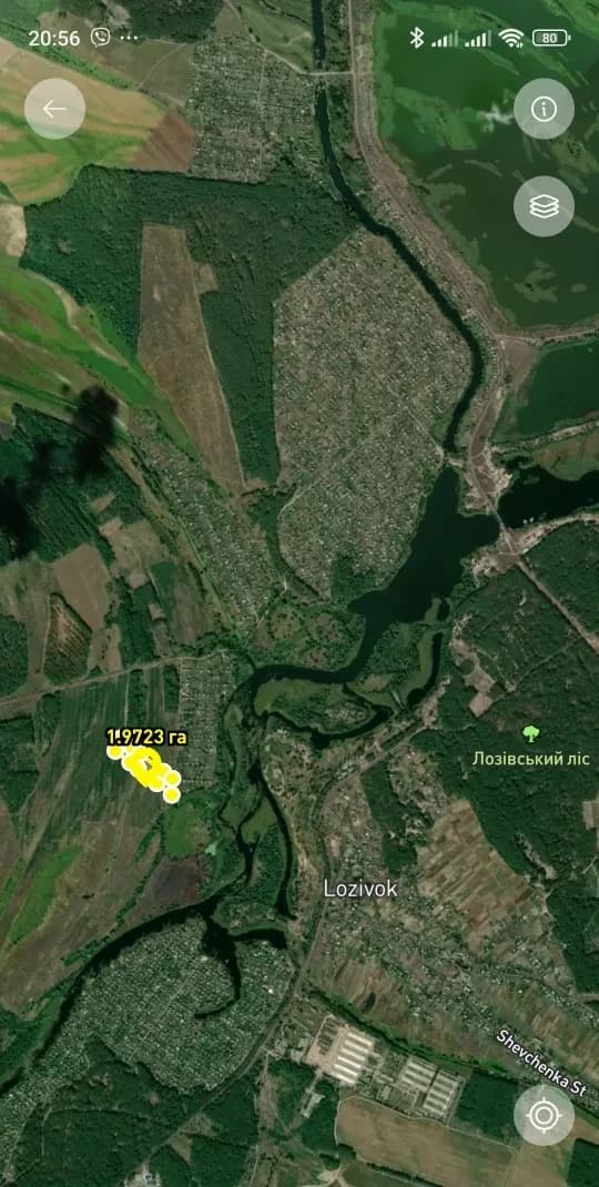 Ділянка 197 соток, Лозівок: сільськогосподарське призначення, ліс і річка - фото 3