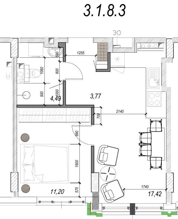 1-кімнатна квартира у ЖК Derby Style House: стяжка та перегородки - фото 2