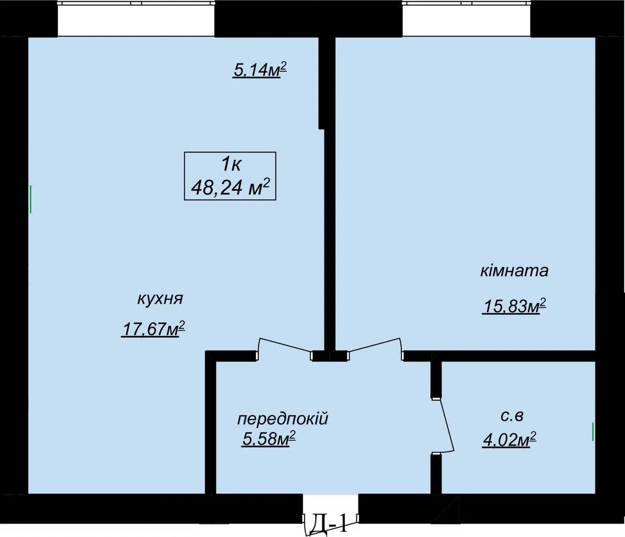 1-кімнатна квартира у ЖК Family Park: кухня-студія, здача 2027 - фото 3