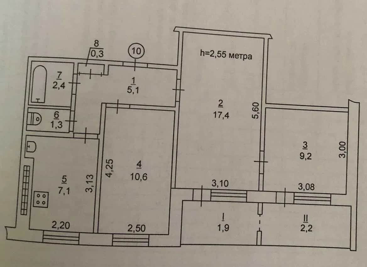 3-кімнатна квартира, Долгинцевський: потребує косметичного ремонту, дві лоджії - фото 1