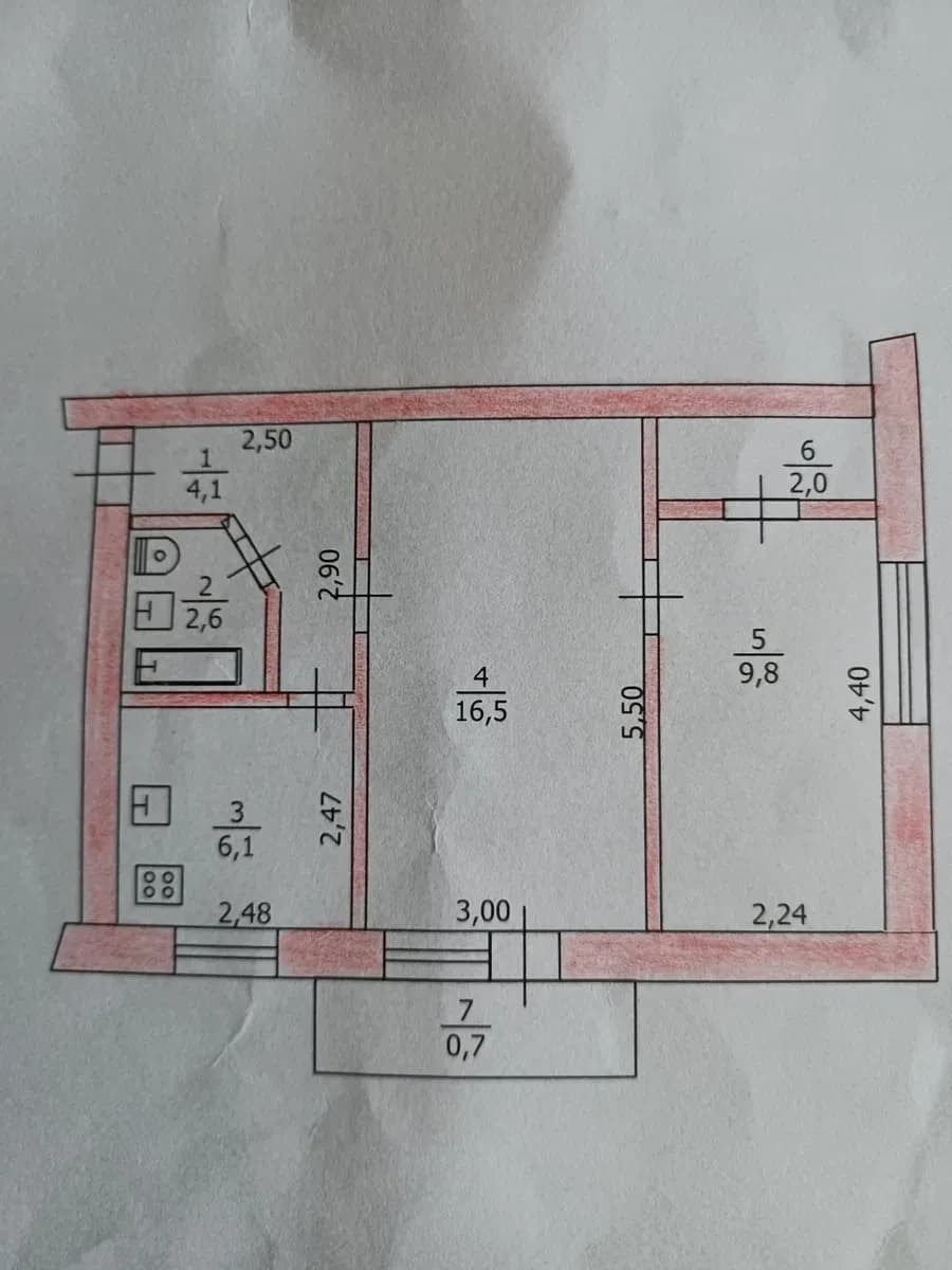 2-кімнатна квартира, Павлоград: косметичний ремонт, без боргів - фото 1