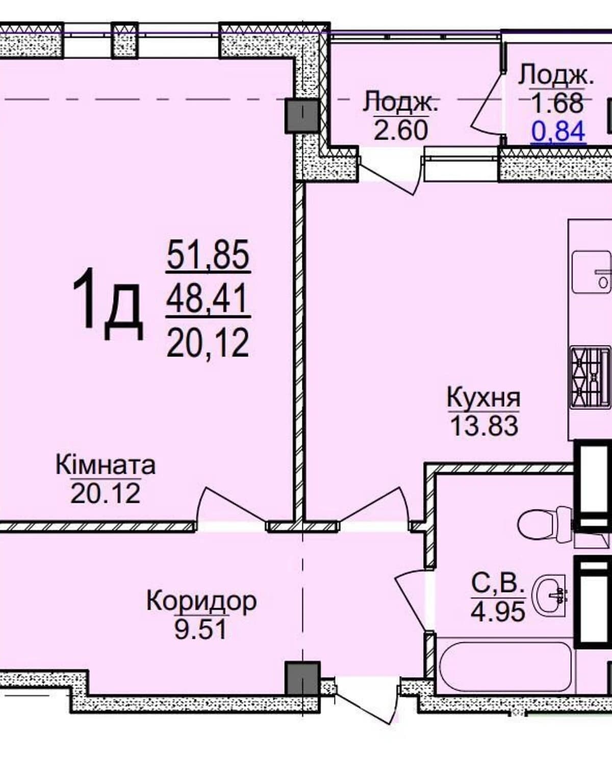 1-кімнатна квартира, Соснівський: новобудова, без ремонту, переуступка - фото 2